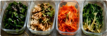 旬野菜が並ぶ木のテーブル